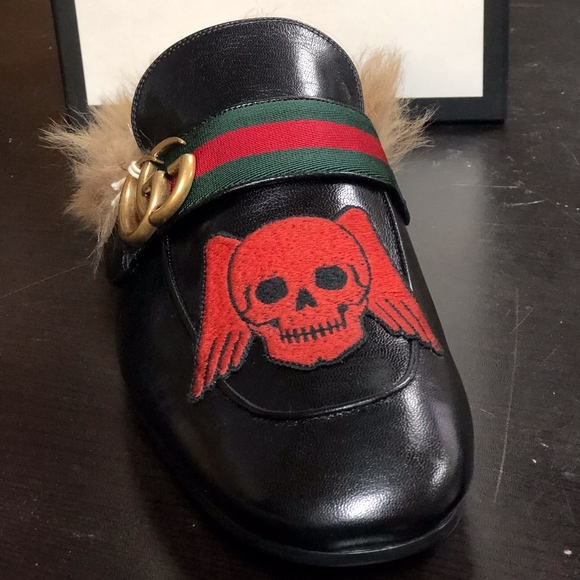 Gucci Black Skull New Princetown Loafers - Picture 2 of 8